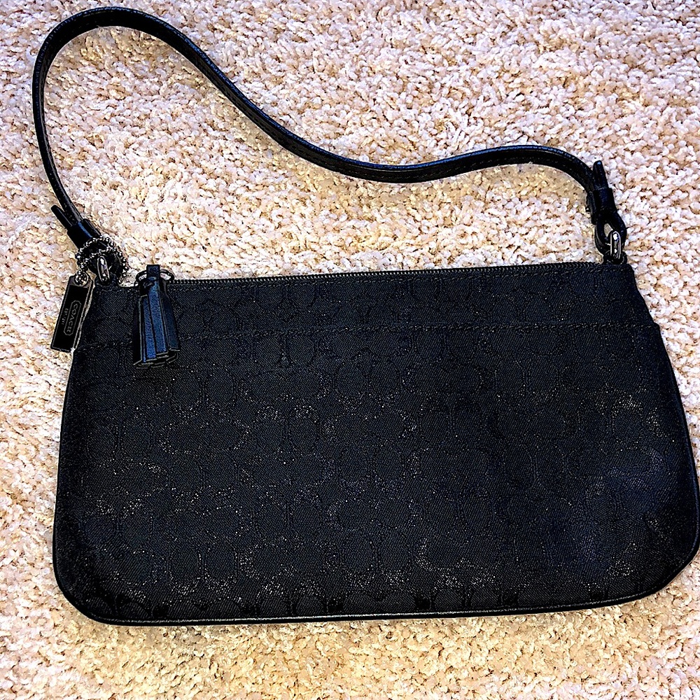 Coach bag with stitched logo